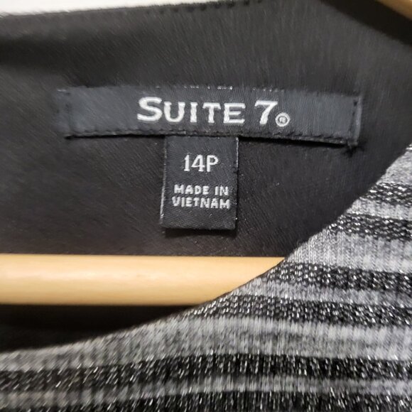 Suite 7 Women's Shift Dress 14 Petite Metallic Black, Silver, Gray Like … - Picture 4 of 8